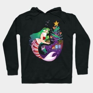 Mermaid Christmas no background Hoodie